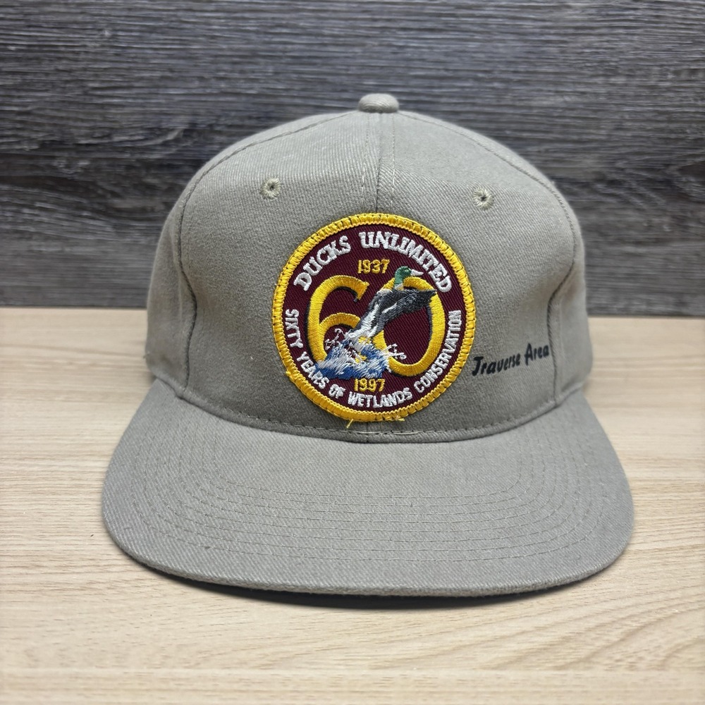 Vintage Ducks Unlimited Hat Cap Strap Back Mens One Size 60th Traverse Area 90s